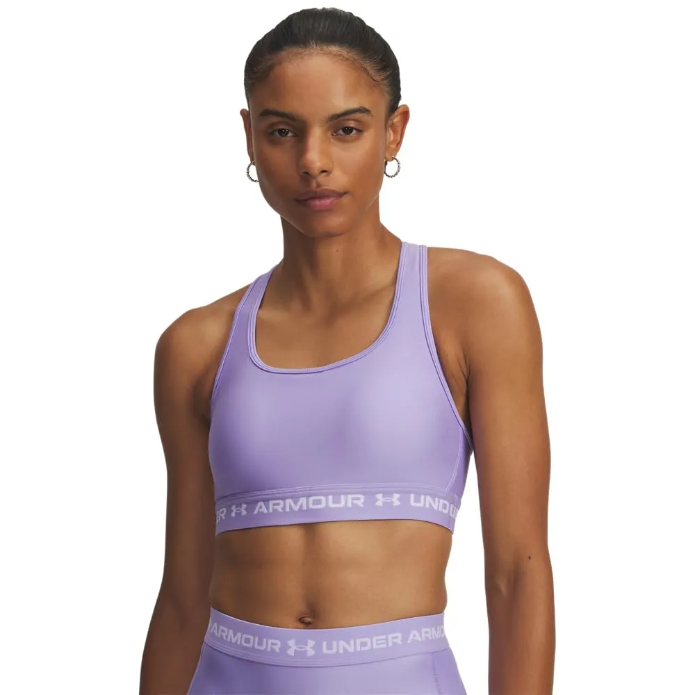 Under Armour Reggiseno sportivo da donna Crossback Mid Impact, Trasparente/Bianco, L - immagine 1