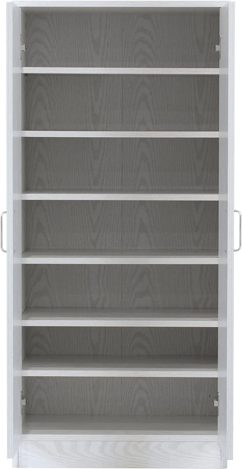 eacommerce Mobile Armadio Multiuso in Legno Scarpiera 2 Ante 6 Ripiani 55x36x108H cm (Cemento) - immagine 2