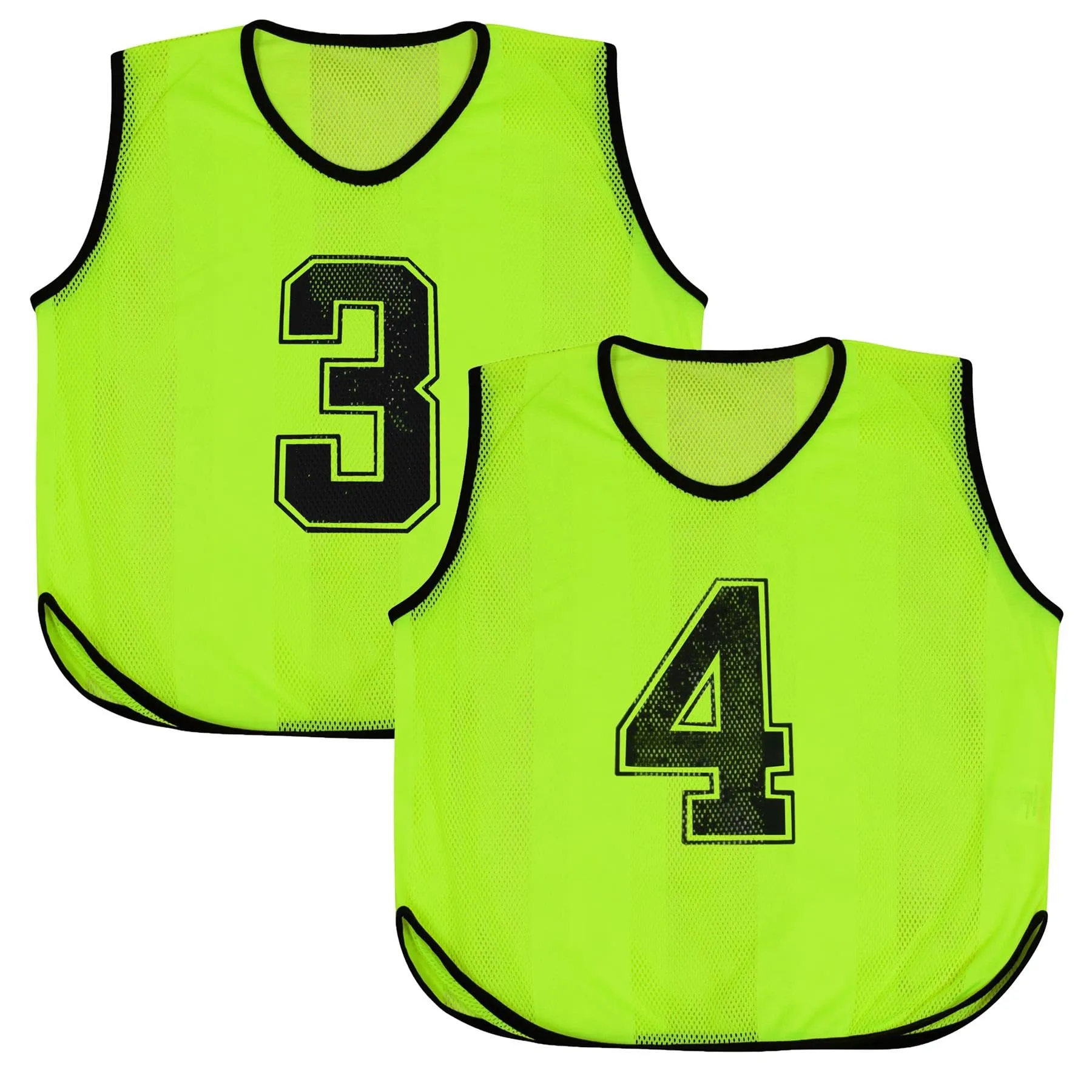A2Z 4 Kids Bavaglini Allenamento Gilet Sportivi Numerati Giallo 9-14 anni, Confezione da 6 - immagine 5