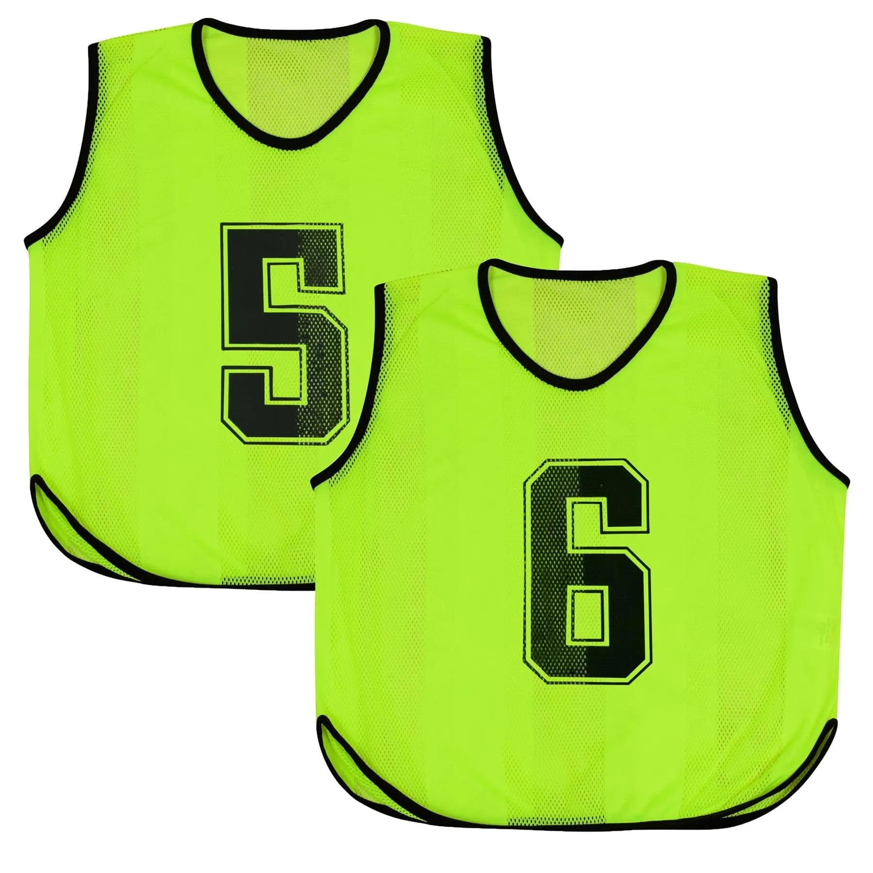 A2Z 4 Kids Bavaglini Allenamento Gilet Sportivi Numerati Giallo 9-14 anni, Confezione da 6 - immagine 6