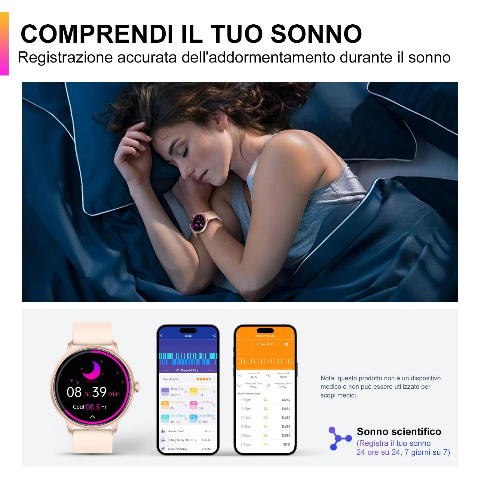 AcclaFit Smartwatch con Chiamate Bluetooth, 1.38", 147+ Modalità Sportive, Cardiofrequenzimetro, Sonno, IP68 Impermeabile, Compatibile con Android iOS - immagine 5