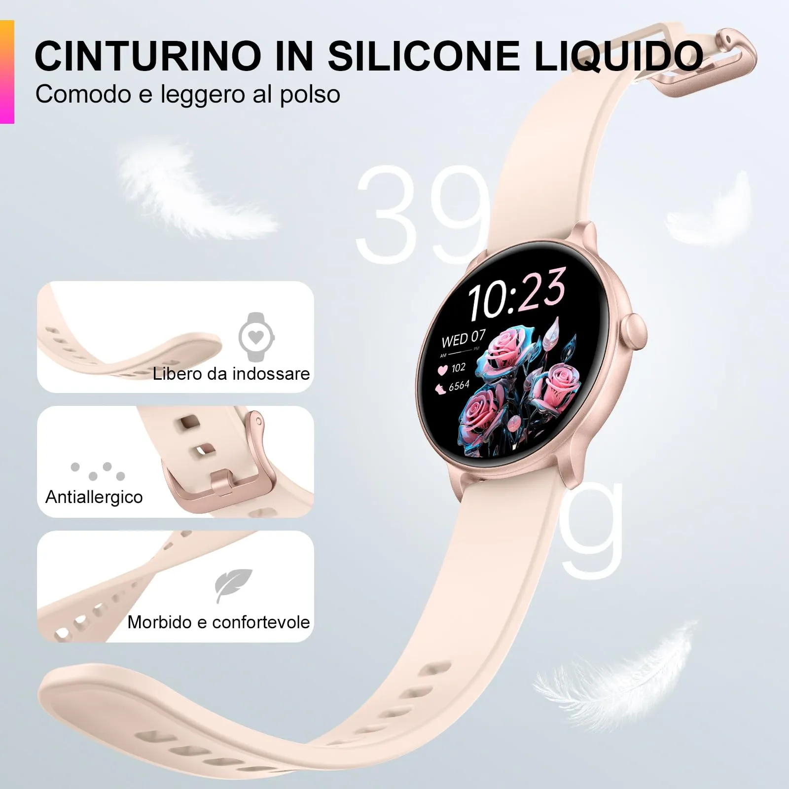 AcclaFit Smartwatch con Chiamate Bluetooth, 1.38", 147+ Modalità Sportive, Cardiofrequenzimetro, Sonno, IP68 Impermeabile, Compatibile con Android iOS - immagine 7