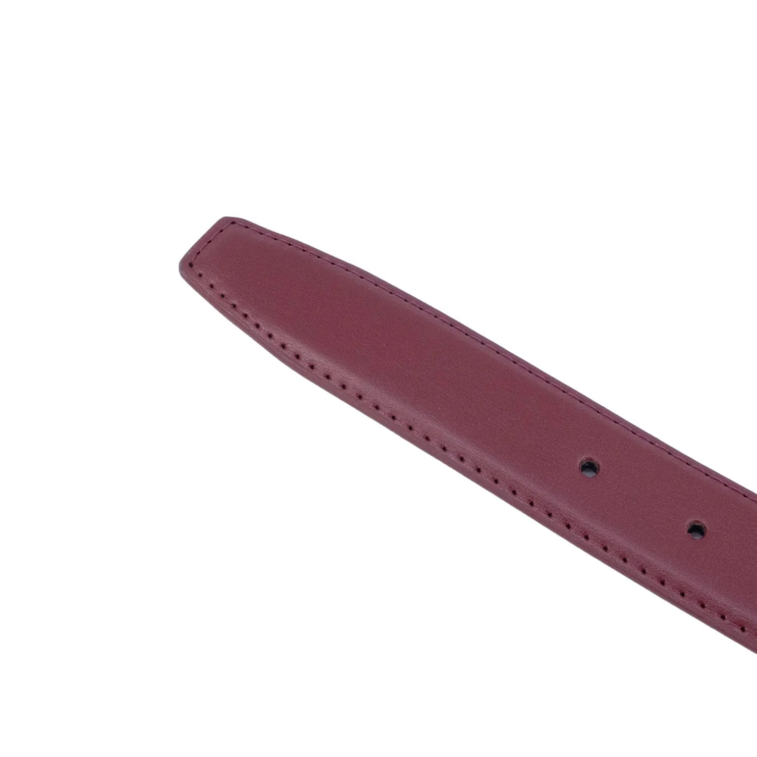 YEHMAN Cintura in pelle bovina, 3 cm x 120 cm, Fibbia argento, Bordeaux - immagine 6