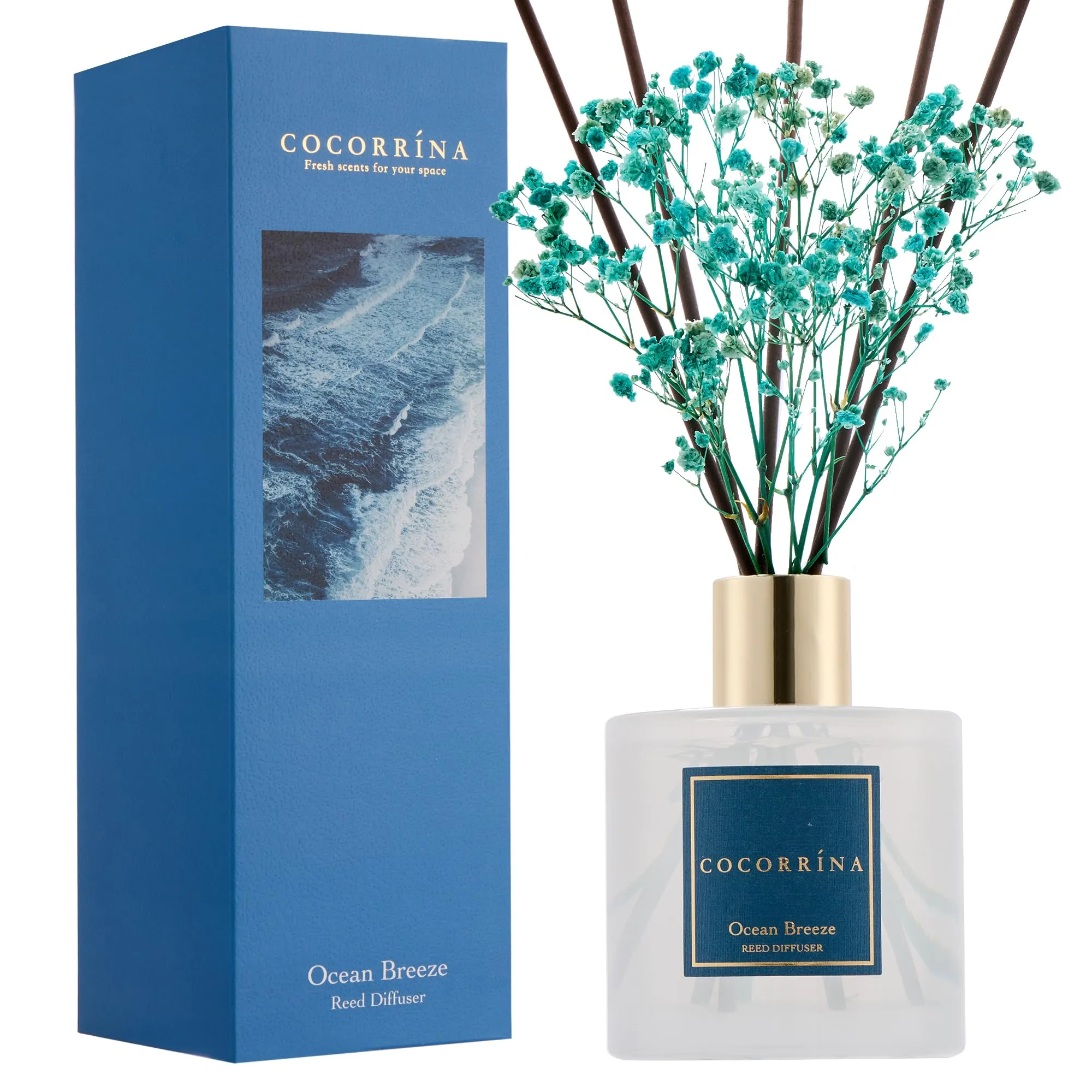 COCORRÍNA Diffusore Profumo Ambiente Ocean Breeze, 200ml con 8 Bastoncini - immagine 2