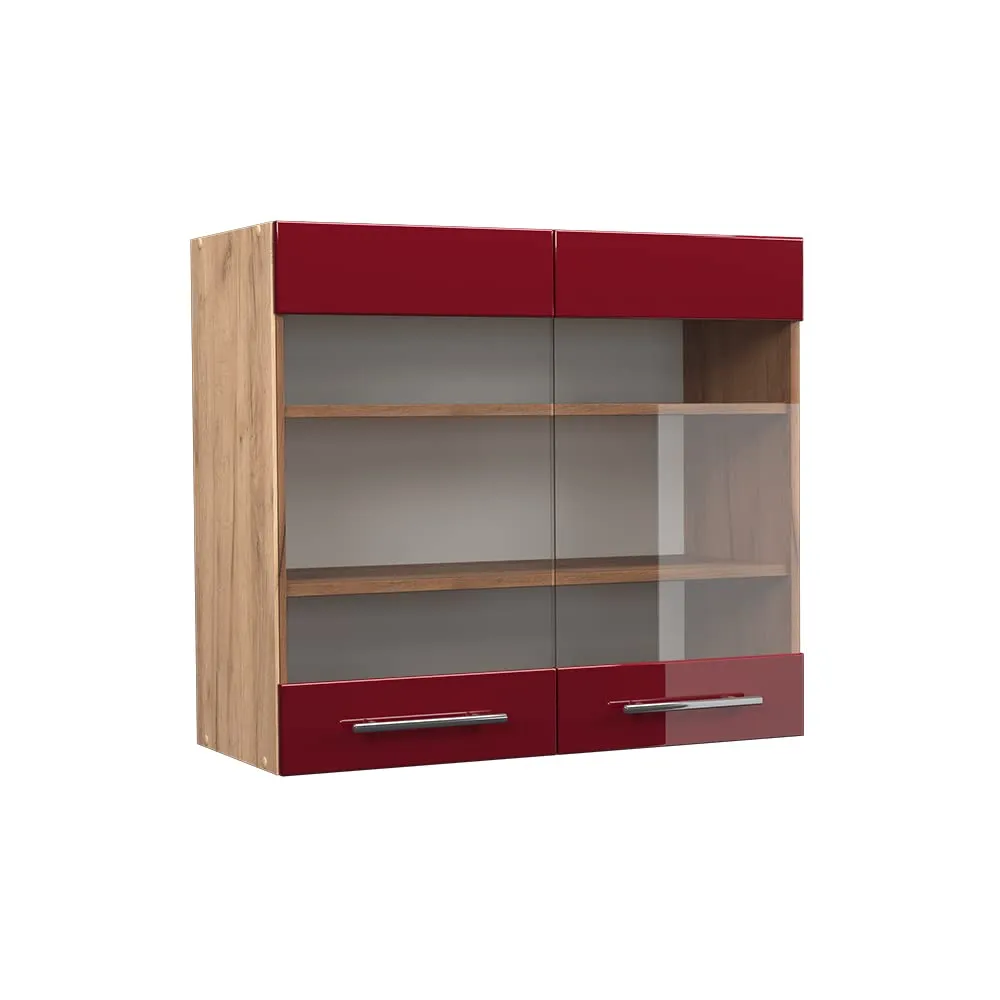 Vicco Fame-Line Mobile da Cucina in Vetro, Bordeaux Lucido, 80 cm - immagine 1