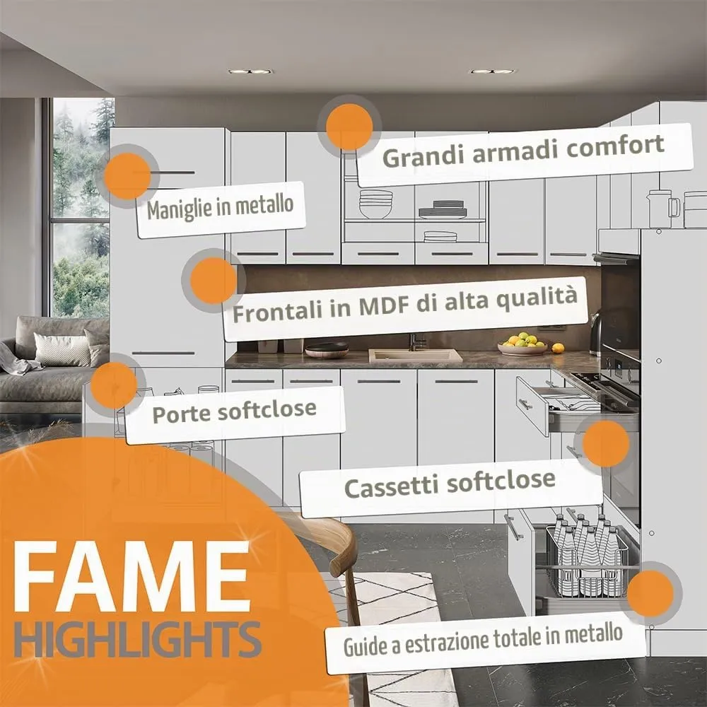 Vicco Pensile da cucina Fame-Line, Bianco lucido, 60 cm - immagine 6
