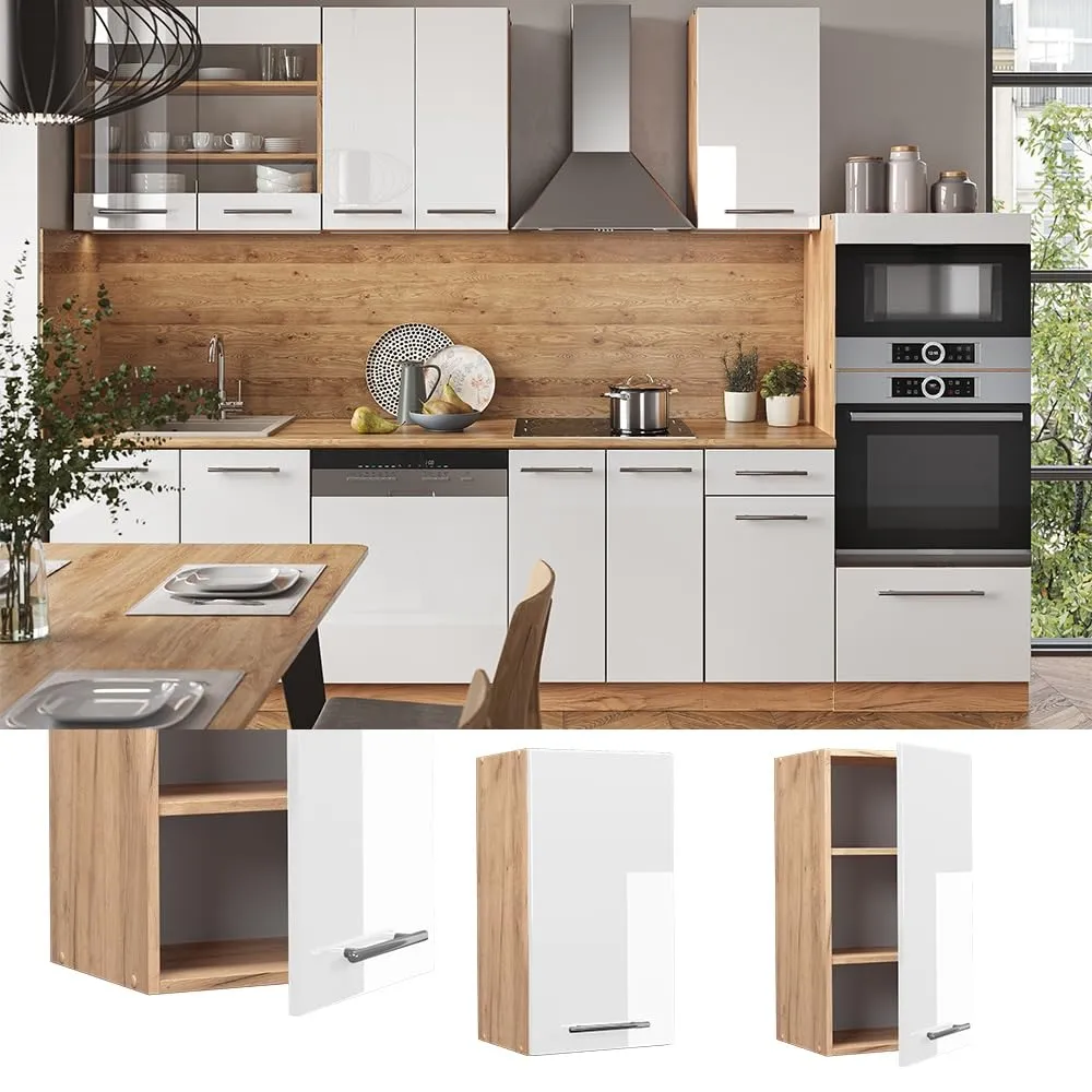 Vicco Pensile da cucina Fame-Line, Bianco lucido, 40 cm - immagine 2