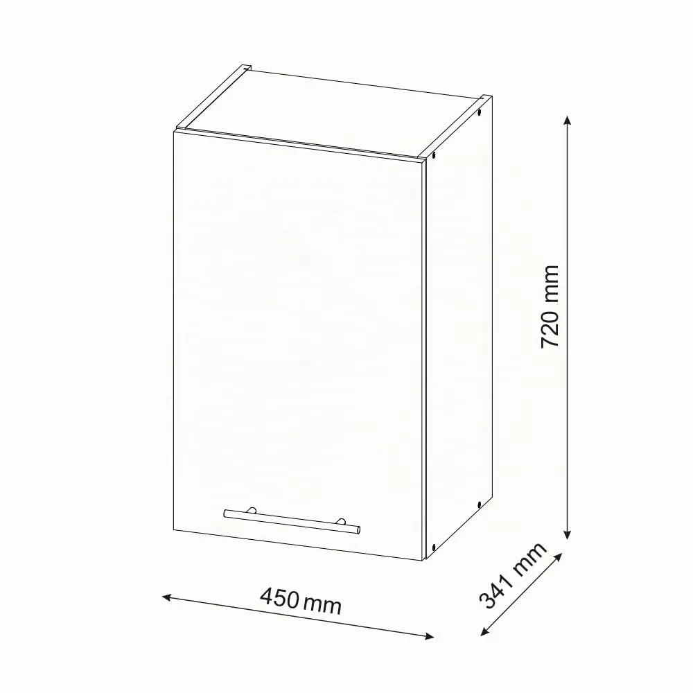 Vicco Pensile da cucina Fame-Line, Bianco lucido, 45 cm - immagine 3