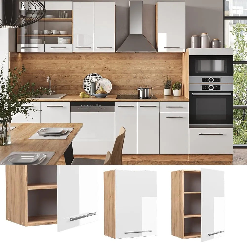 Vicco Pensile da cucina Fame-Line, Bianco lucido, 50 cm - immagine 2