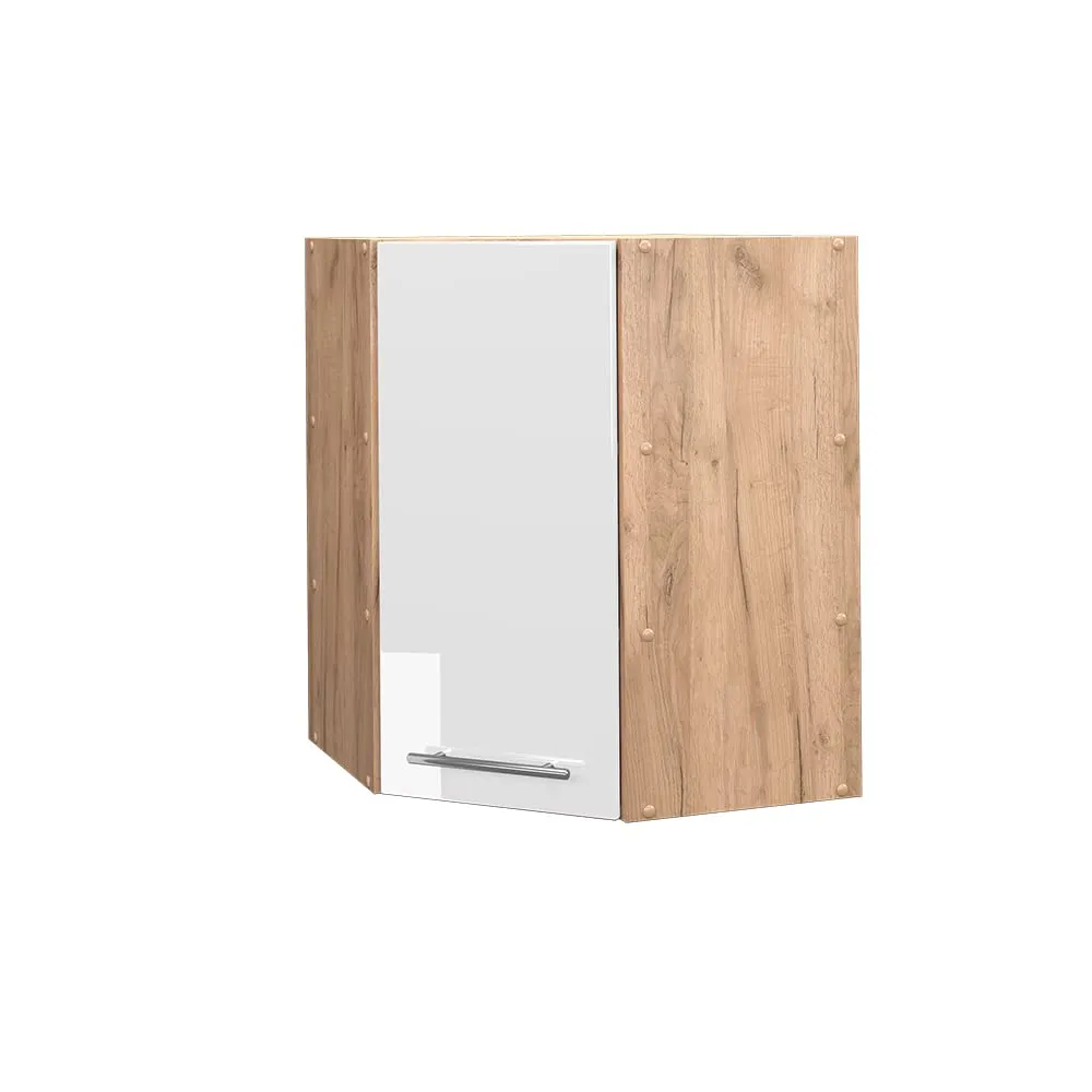 Vicco Mobile Angolare da Cucina Fame-Line, Bianco Lucido, 57 cm - immagine 1