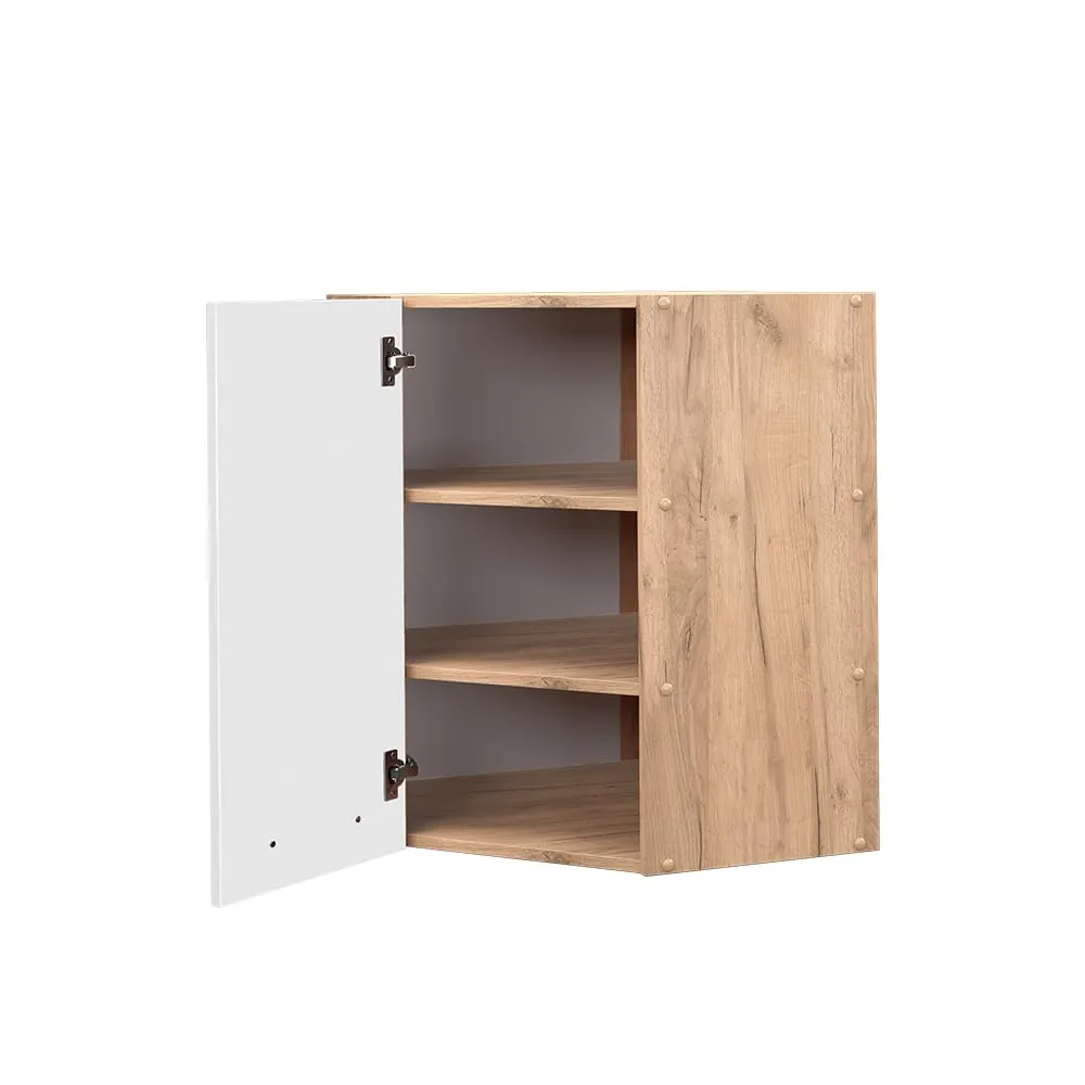 Vicco Mobile Angolare da Cucina Fame-Line, Bianco Lucido, 57 cm - immagine 4