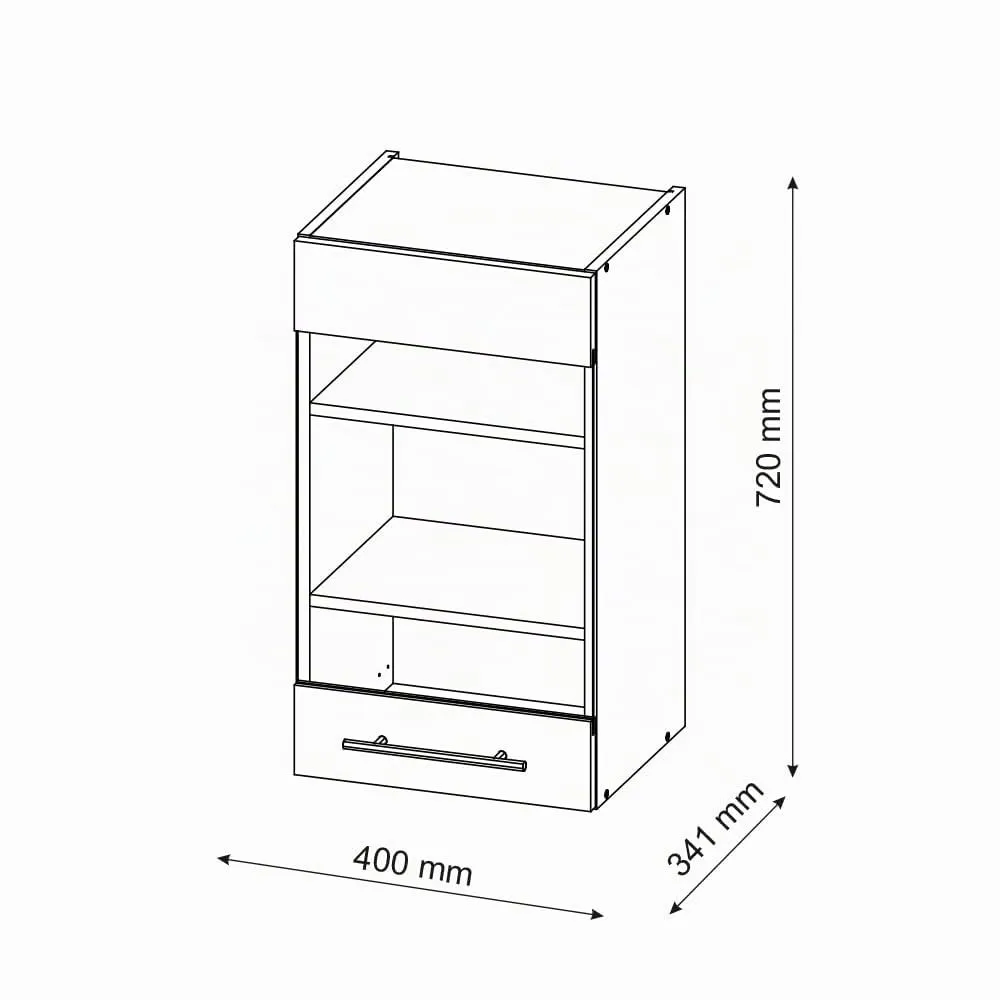 Vicco Mobile da cucina in vetro Fame-Line, Bordeaux lucido, 40 cm - immagine 2