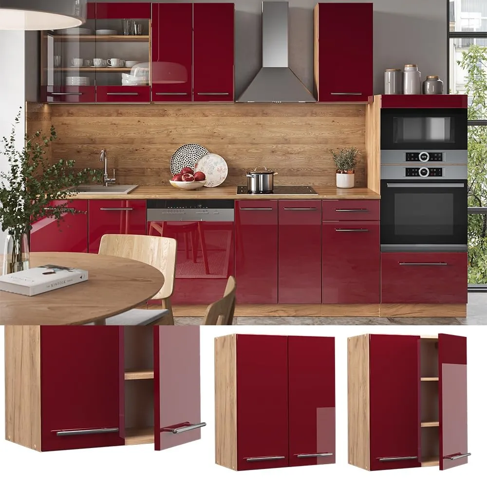 Vicco Pensile da Cucina Fame-Line, Bordeaux Lucido, 60 cm - immagine 2