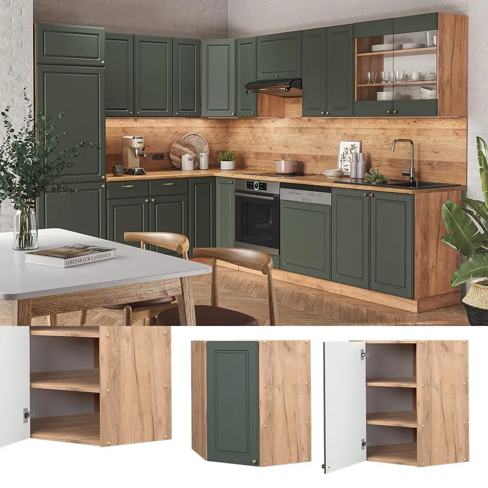 Vicco Fame-Line Pensile Angolare da Cucina, Verde-oro Country, 57 cm - immagine 2