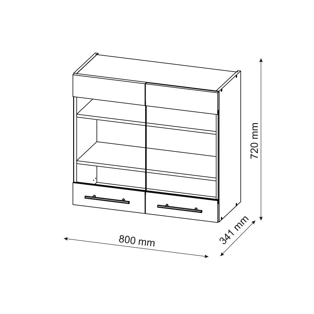 Vicco Mobile da cucina in vetro Fame-Line, Antracite-oro, 80 cm - immagine 2