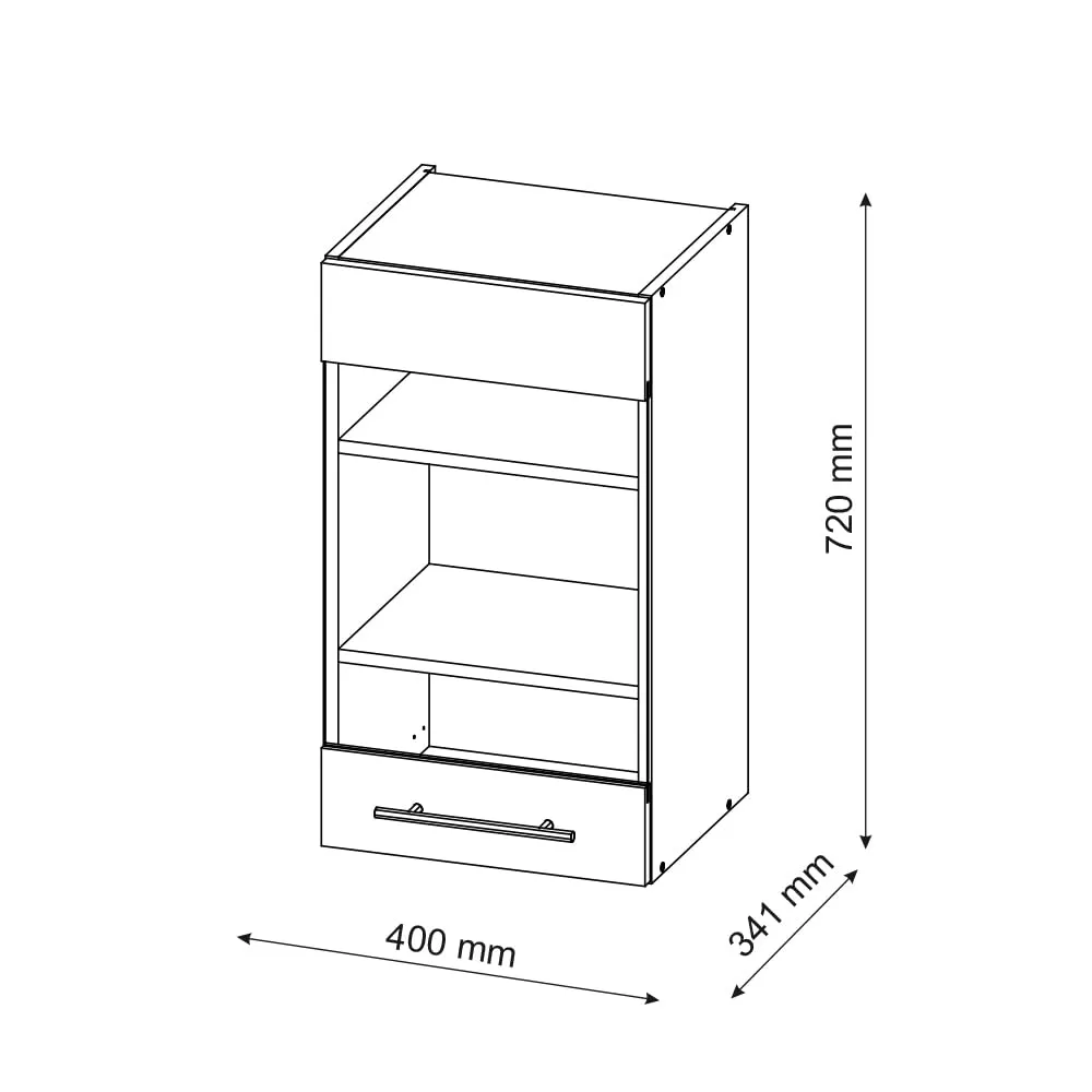 Vicco Mobile da cucina in vetro Fame-Line, Bianco lucido, 40 cm - immagine 3