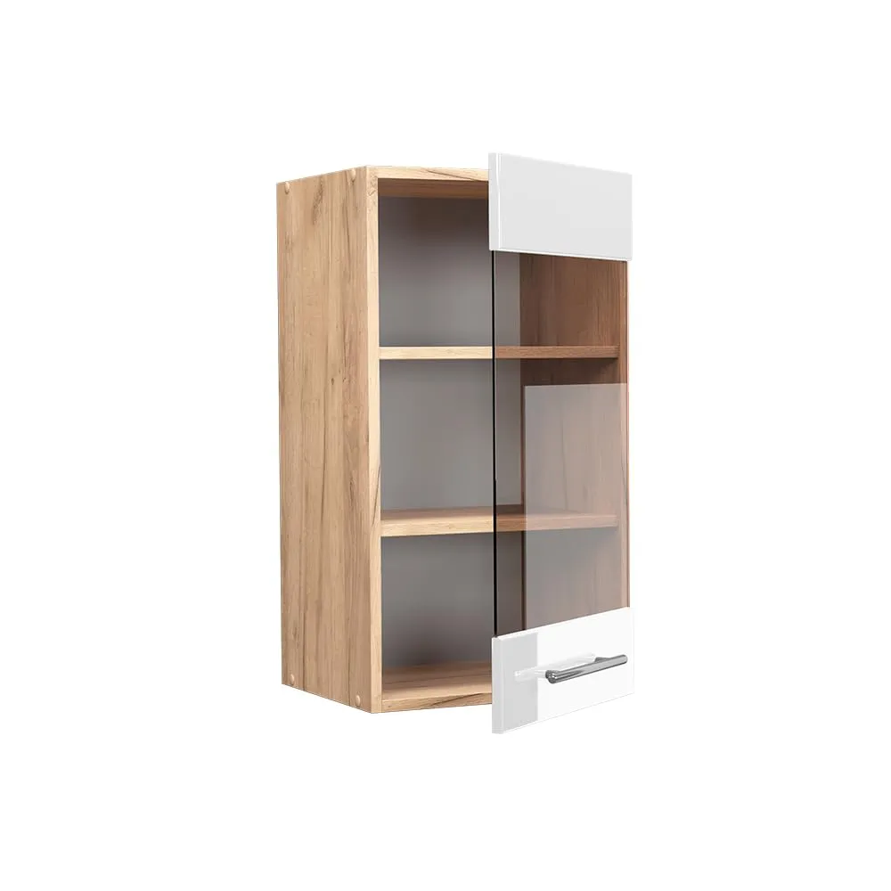 Vicco Mobile da cucina in vetro Fame-Line, Bianco lucido, 40 cm - immagine 4