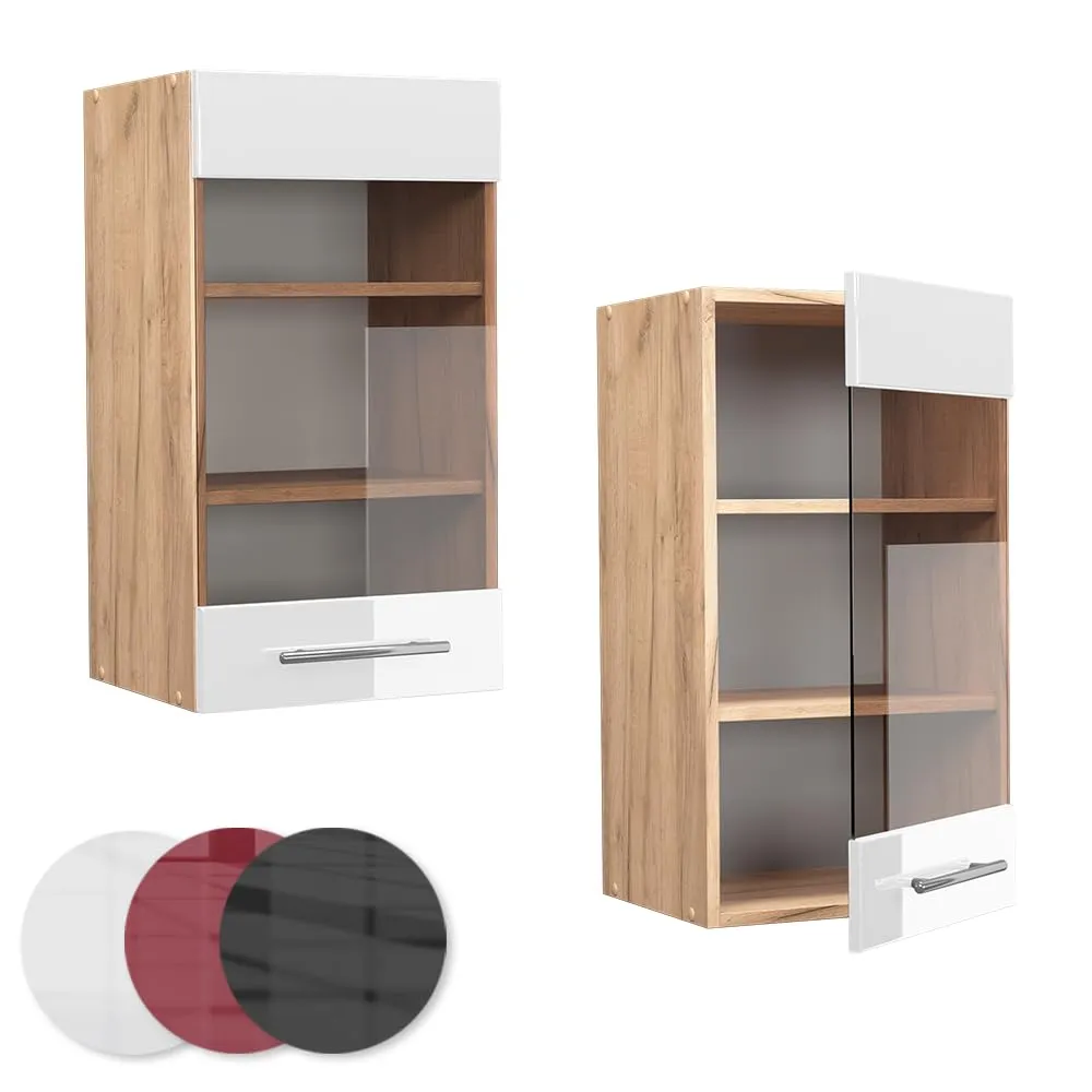 Vicco Mobile da cucina in vetro Fame-Line, Bianco lucido, 40 cm - immagine 5