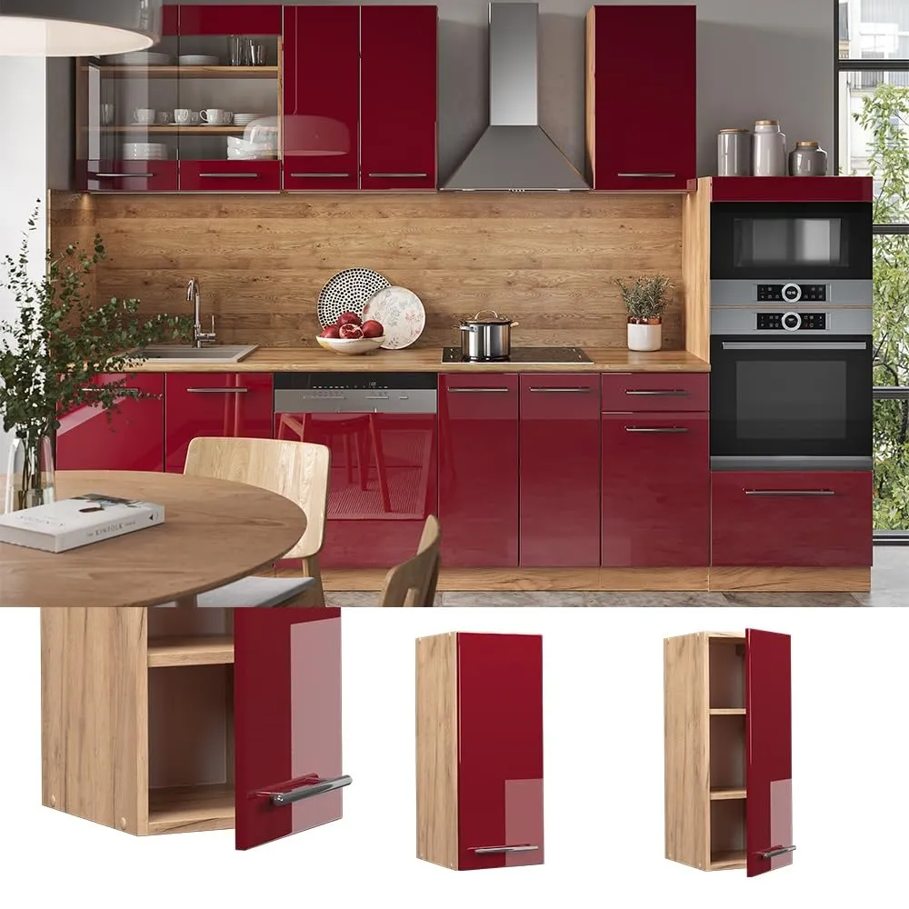 Vicco Pensile da cucina Fame-Line, Bordeaux lucido, 30 cm - immagine 2