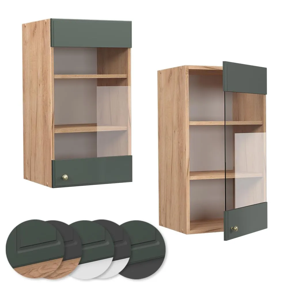 Vicco Fame-Line Mobile da cucina in vetro, Verde-oro country, 40 cm - immagine 5