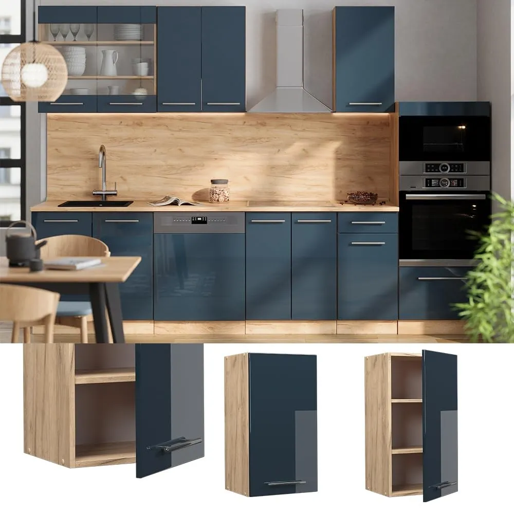 Vicco Pensile da cucina Fame-Line, Blu scuro lucido, 40 cm - immagine 2