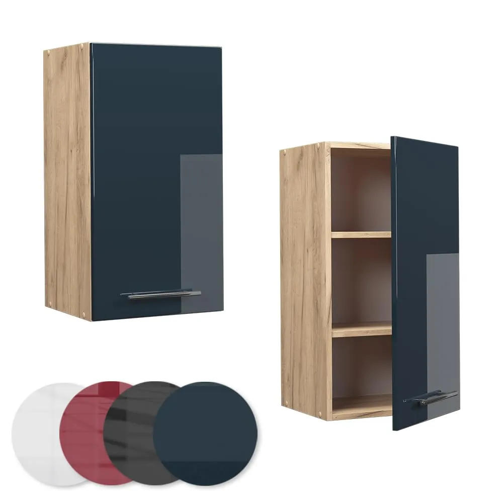 Vicco Pensile da cucina Fame-Line, Blu scuro lucido, 40 cm - immagine 5