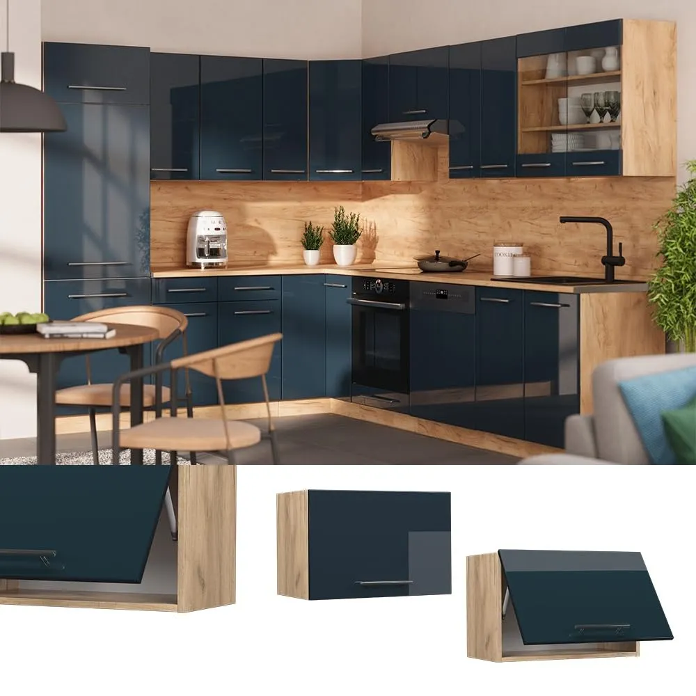 Vicco Pensile da cucina Fame-Line, Blu scuro lucido, 60 cm - immagine 3