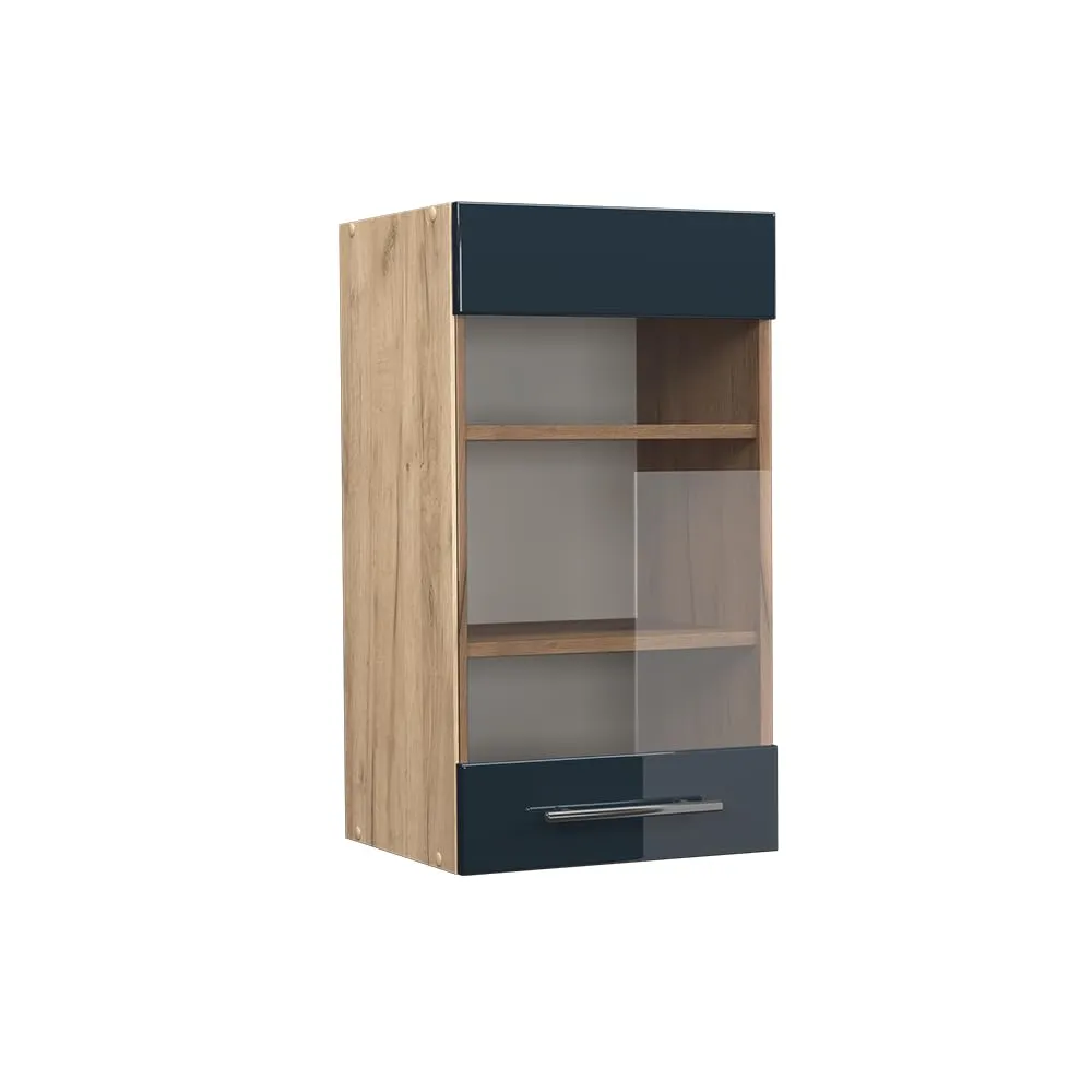 Vicco Fame-Line Mobile da cucina in vetro, Blu scuro lucido, 40 cm - immagine 1