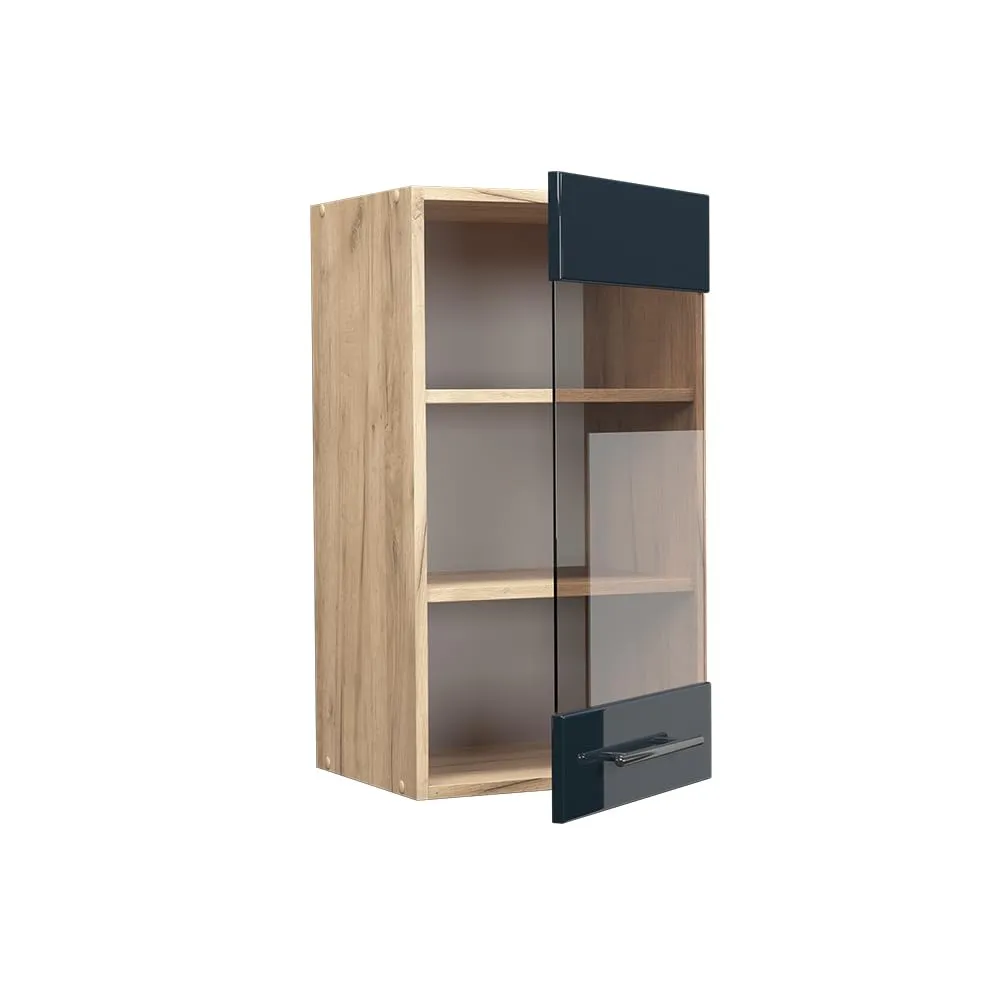 Vicco Fame-Line Mobile da cucina in vetro, Blu scuro lucido, 40 cm - immagine 4