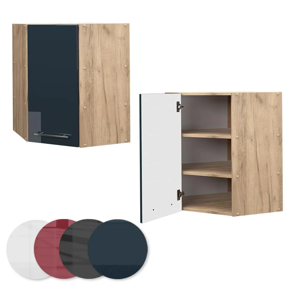 Vicco Fame-Line Mobile angolare da cucina, Blu scuro lucido, 57 cm - immagine 5