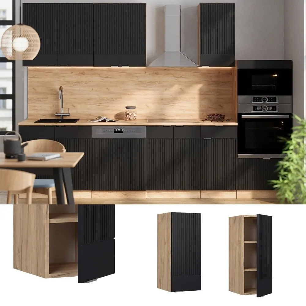 Vicco Pensile da Cucina Fame-Line, Nero Rigato, 30 cm - immagine 2