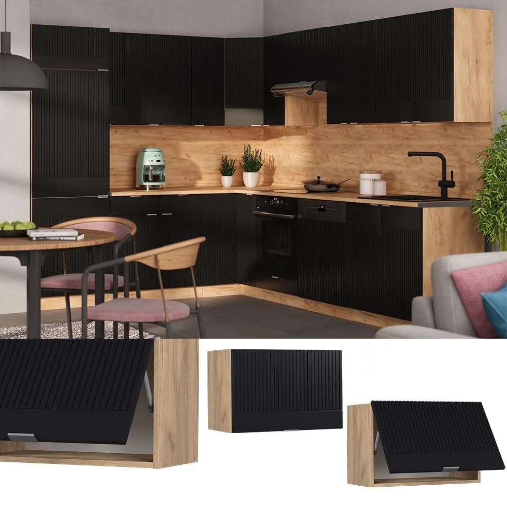 Vicco Pensile da Cucina Fame-Line, Nero Rigato, 60 cm - immagine 2