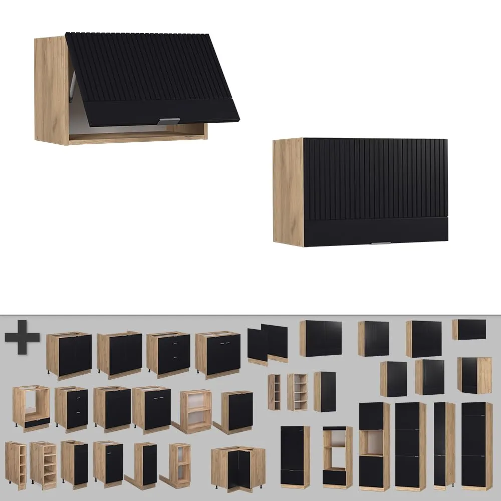 Vicco Pensile da Cucina Fame-Line, Nero Rigato, 60 cm - immagine 5
