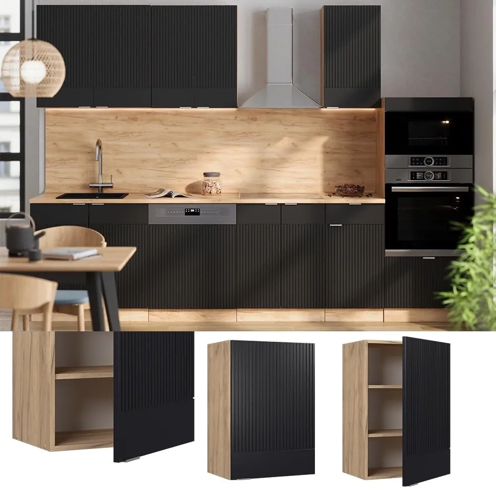 Vicco Pensile da cucina Fame-Line, Nero rigato, 50 cm - immagine 2