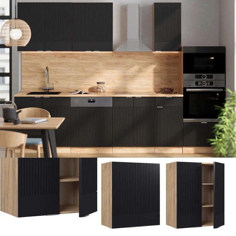 Vicco Pensile da cucina Fame-Line, Nero rigato, 60 cm - immagine 2