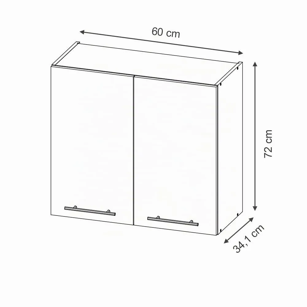Vicco Pensile da cucina Fame-Line, Nero rigato, 60 cm - immagine 3