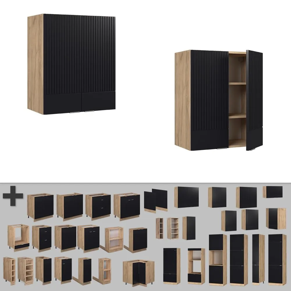 Vicco Pensile da cucina Fame-Line, Nero rigato, 60 cm - immagine 5