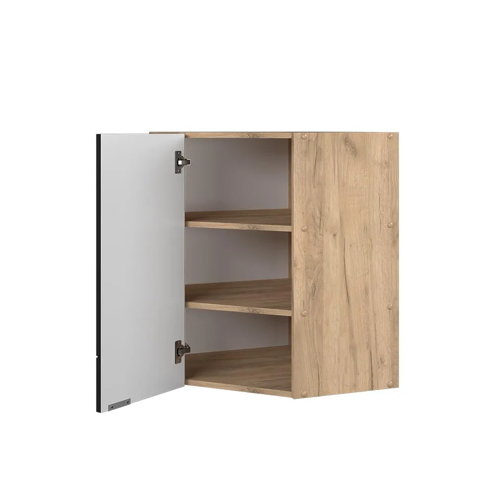 Vicco Mobile angolare da cucina Fame-Line, Nero rigato, 57 cm - immagine 4