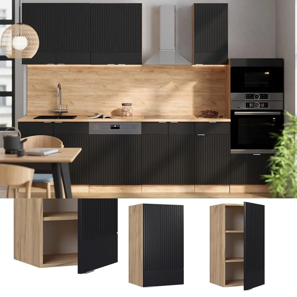 Vicco Pensile da cucina Fame-Line, Nero rigato, 40 cm - immagine 2