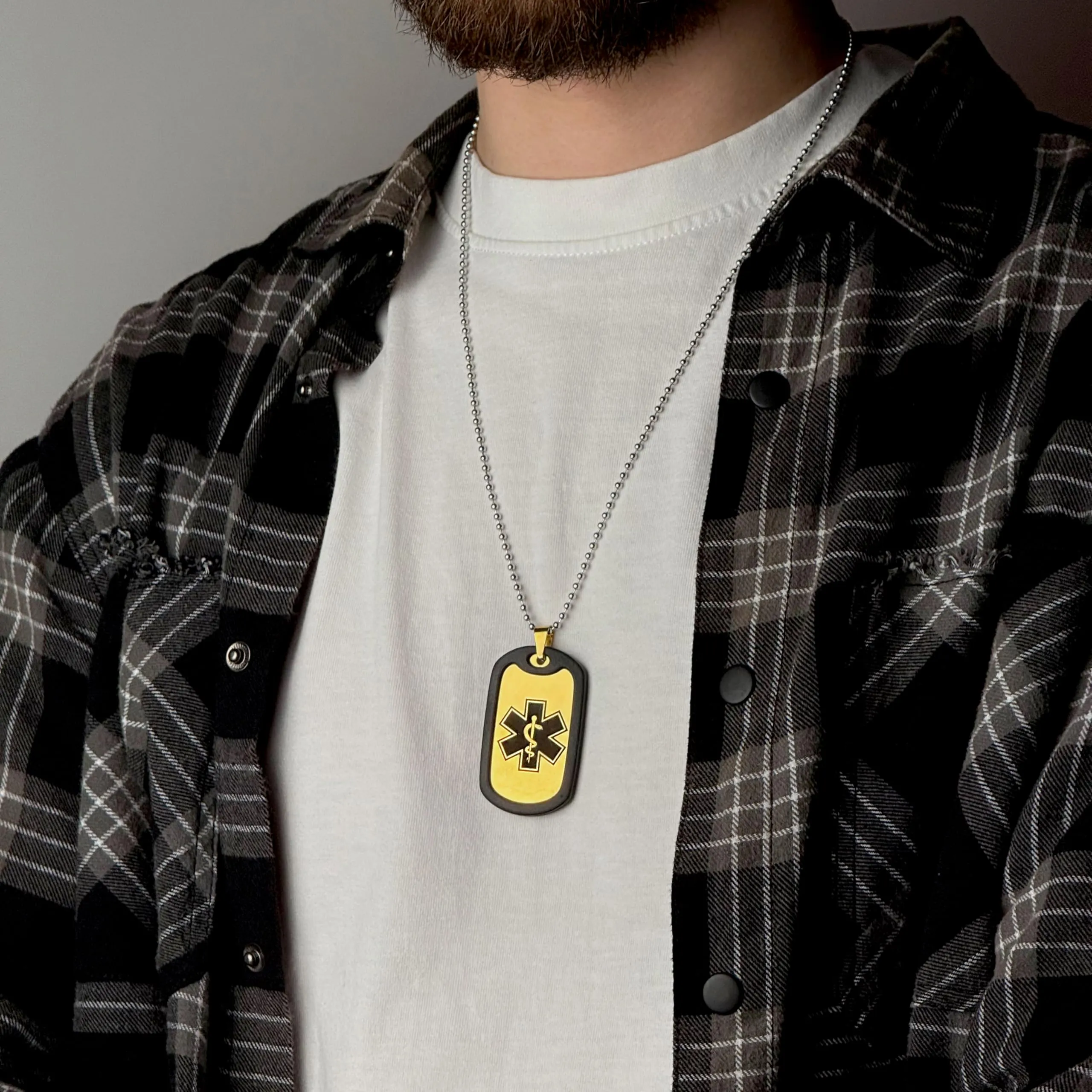 Generisch Dog Tag Personalizzato in Acciaio Inox 316L con Incisione Laser, Oro - immagine 4