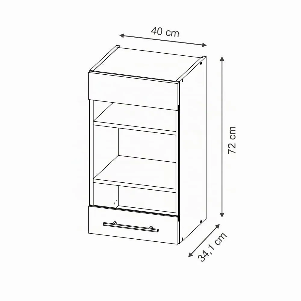 Vicco Fame-Line Mobile da cucina in vetro, Bianco country, 40 cm - immagine 3