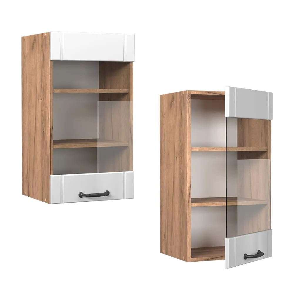 Vicco Fame-Line Mobile da cucina in vetro, Bianco country, 40 cm - immagine 5