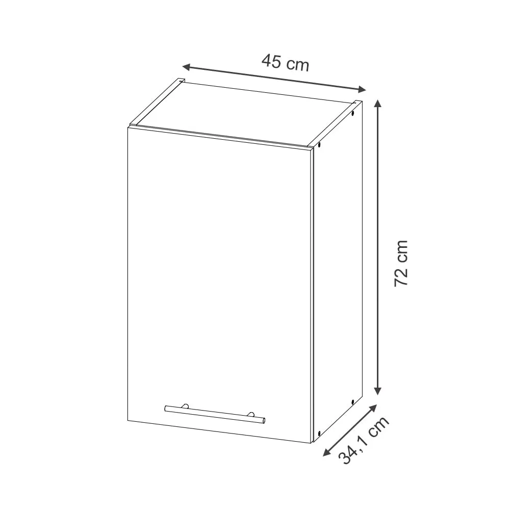 Vicco Pensile da Cucina Fame-Line, Grigio Scuro, 45 cm - immagine 3