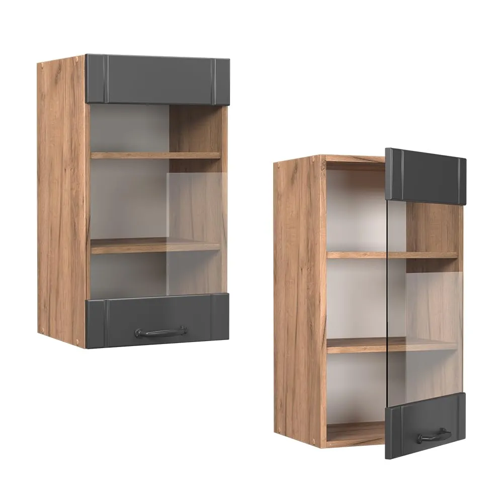 Vicco Mobile da cucina in vetro Fame-Line, Grigio scuro, 40 cm - immagine 5