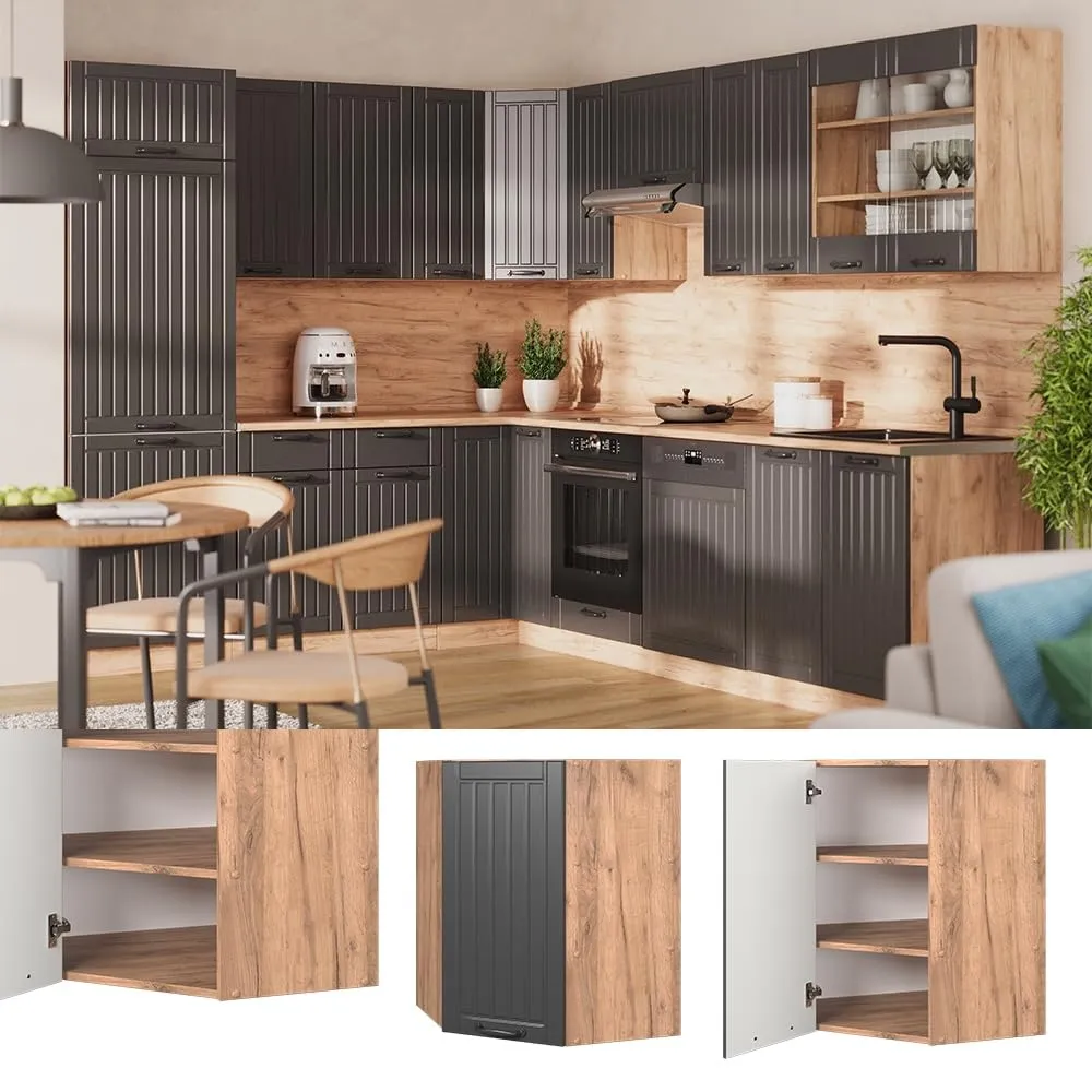 Vicco Mobile angolare da cucina Fame-Line, Grigio scuro, 57 cm - immagine 2