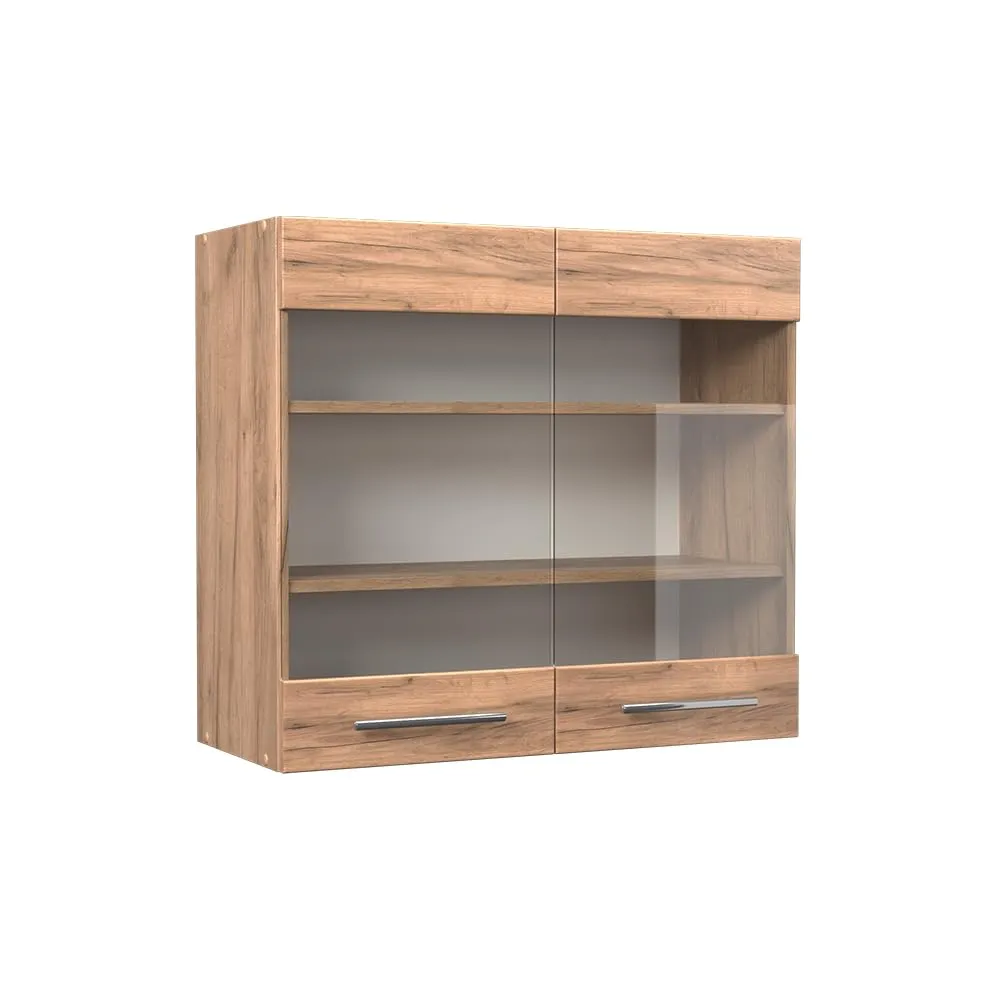 Vicco Fame-Line Mobile da Cucina in Vetro, Rovere Dorato, 80 cm - immagine 1