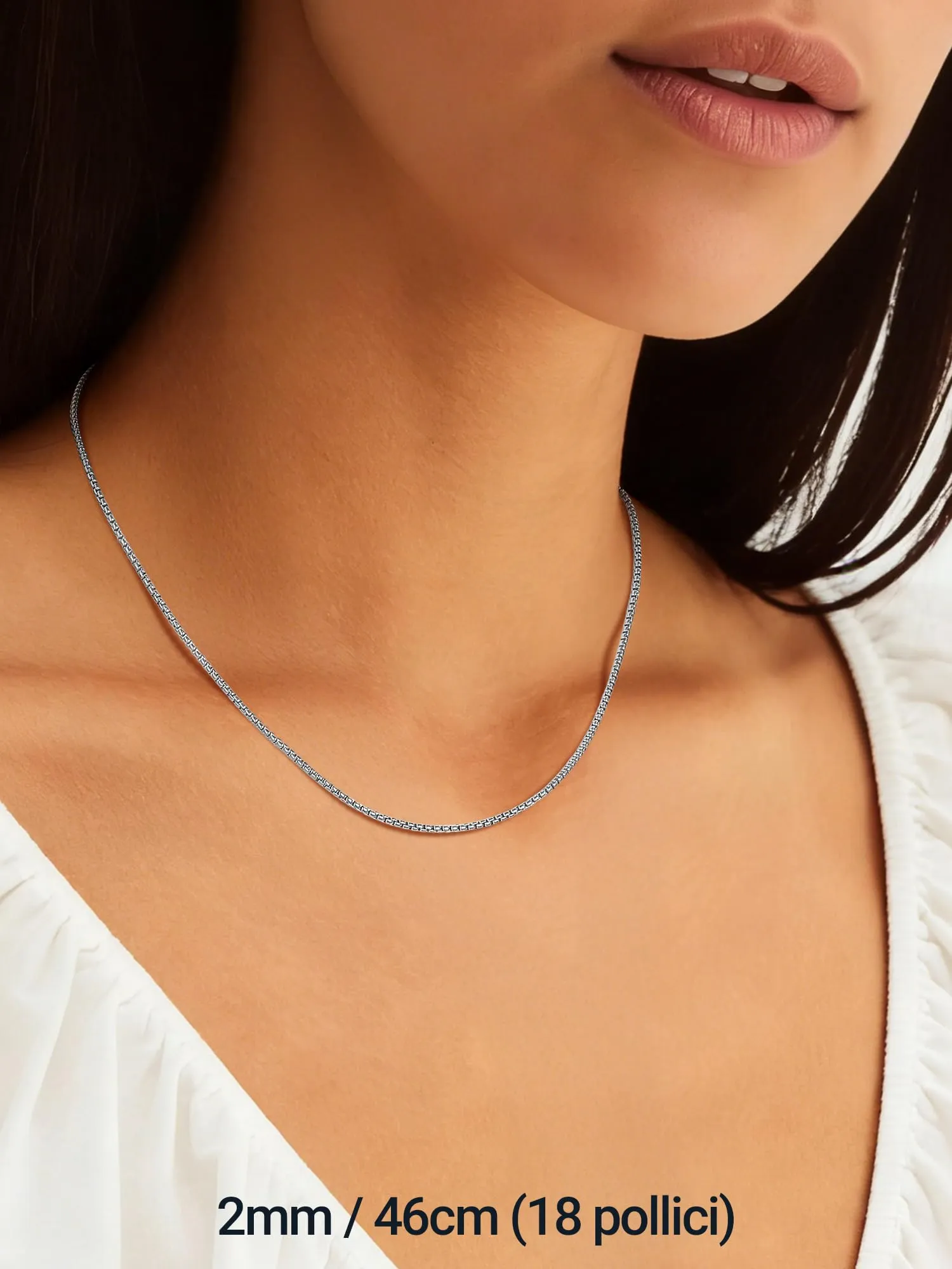 PROSTEEL Collana a Maglia Veneziana in Acciaio Inox Chirurgico, 2mm, 66cm - immagine 3