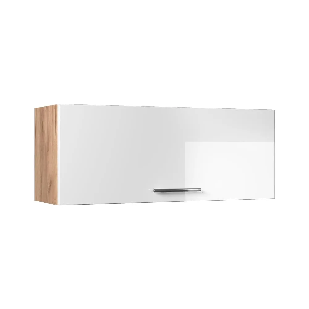 Vicco Pensile da Cucina Fame-Line, Bianco Lucido/Rovere Dorato, 100 cm - immagine 1