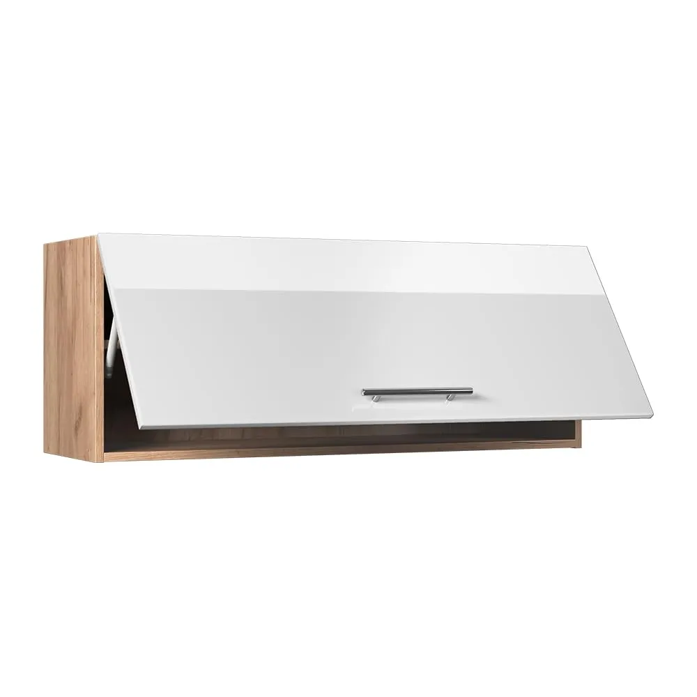 Vicco Pensile da Cucina Fame-Line, Bianco Lucido/Rovere Dorato, 100 cm - immagine 5