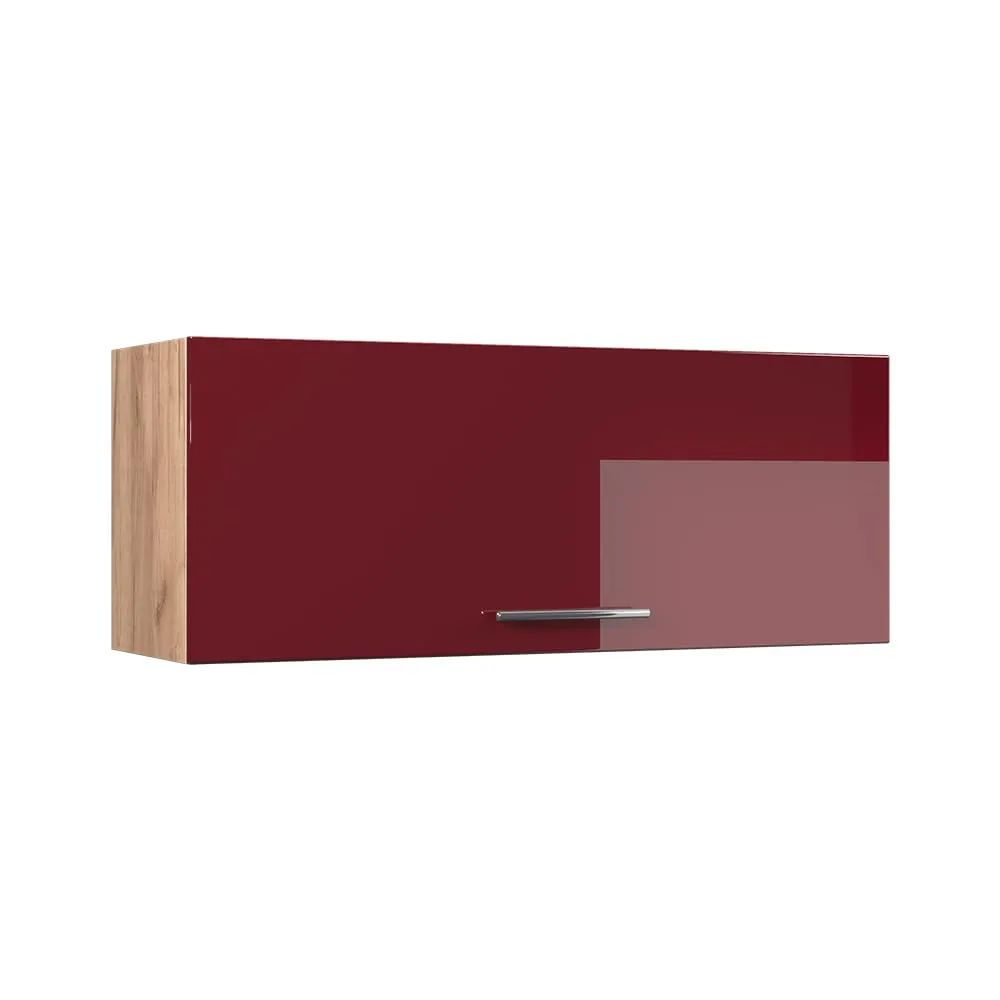 Vicco Pensile da cucina Fame-Line, Bordeaux lucido/Rovere dorato, 100 cm - immagine 1